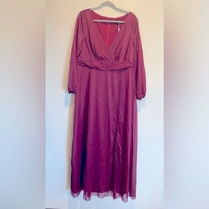 EverPretty -NWT Plus Size Shiny Long Puff Sleeve Evening Dress for Women Size 22